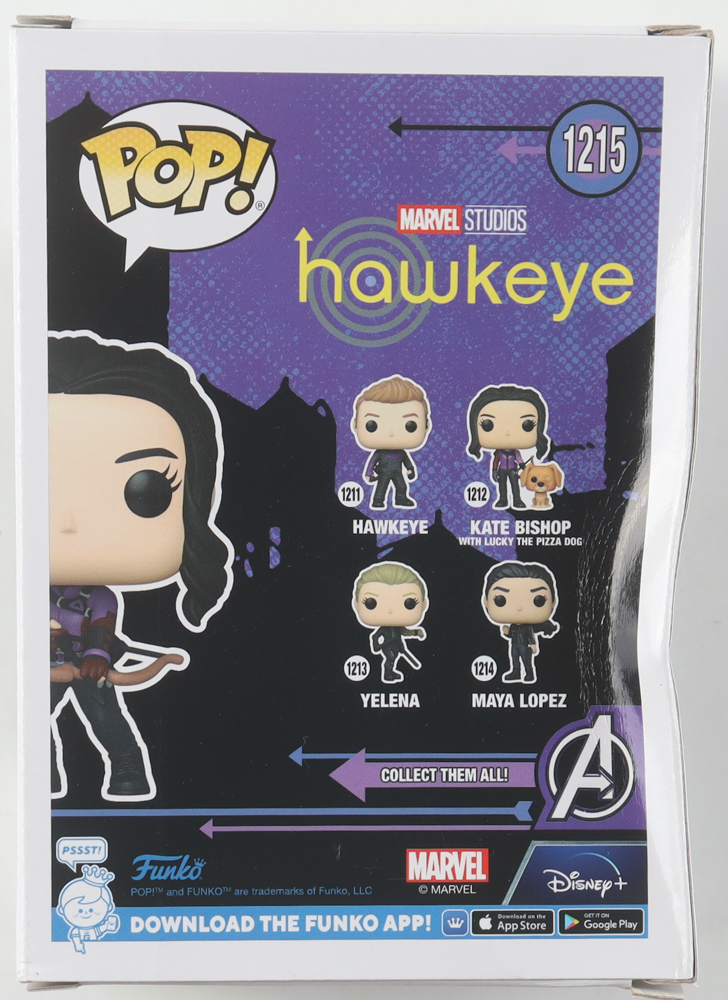 Hailee Steinfeld Signed "Hawkeye" #1215 Kate Bishop Funko POP! Vinyl Figure (Beckett) at PristineAuction.com Hailee Steinfeld Signed "Hawkeye" #1215 Kate Bishop Funko POP! Vinyl Figure (Beckett) at PristineAuction.com
