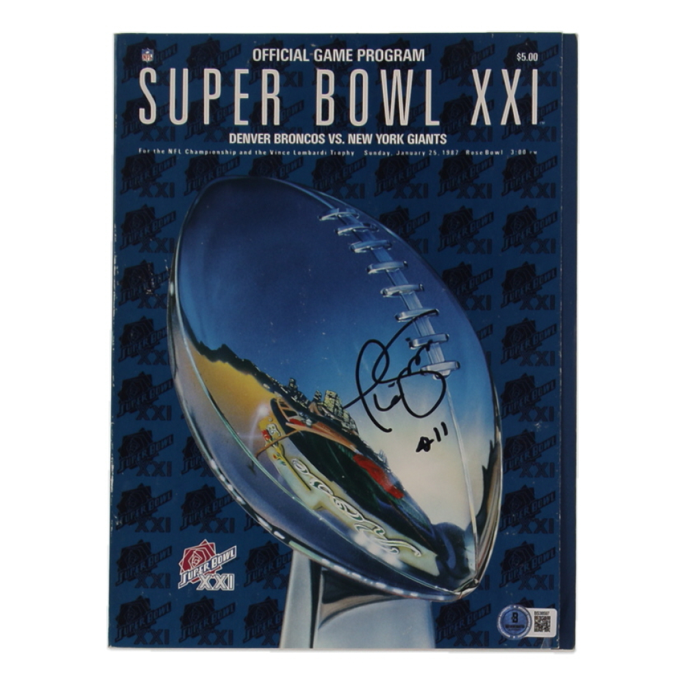 Phil Simms Signed Super Bowl XXI Program (Beckett) at PristineAuction.com