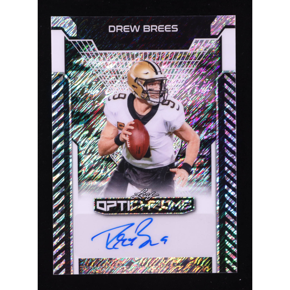 Drew Brees 2025 Leaf OptiChrome Shimmer Silver #BADB2 #1/1 at PristineAuction.com
