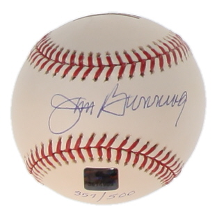 Jim Bunning Signed LE OML Topps Archives Reserve Best Years Baseball (JSA & Topps) at PristineAuction.com Jim Bunning Signed LE OML Topps Archives Reserve Best Years Baseball (JSA & Topps) at PristineAuction.com