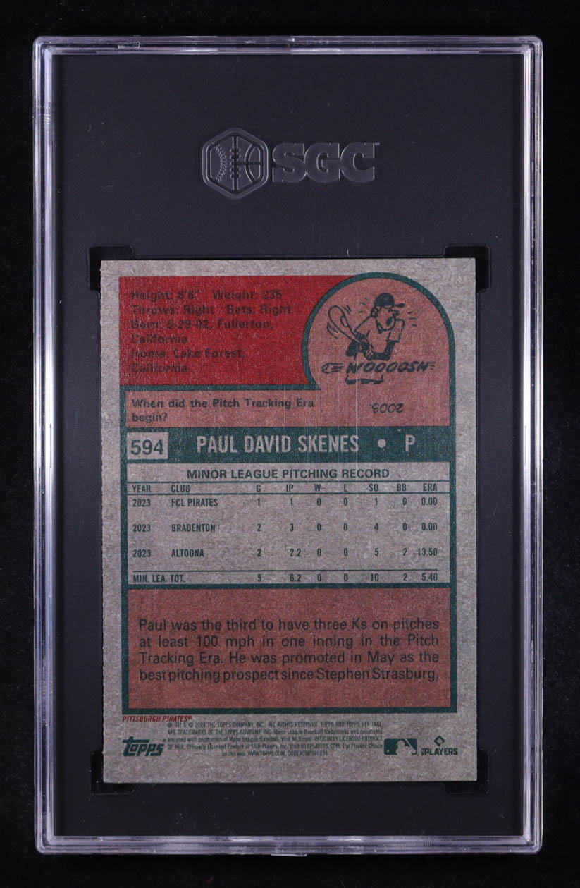 Paul Skenes 2024 Topps Heritage #594 RC (SGC 9) at PristineAuction.com Paul Skenes 2024 Topps Heritage #594 RC (SGC 9) at PristineAuction.com