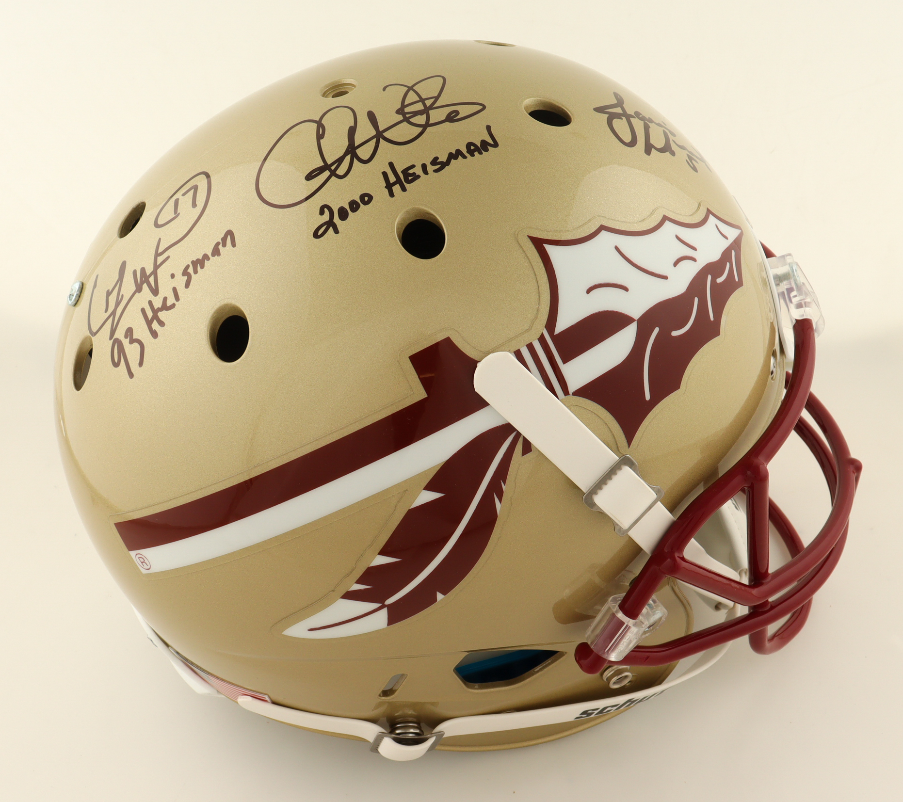 Jameis Winston, Chris Weinke, & Charlie Ward Signed Florida State Seminoles Full-Size Helmet Inscribed "93 Heisman", & "2000 Heisman" (JSA) at PristineAuction.com Jameis Winston, Chris Weinke, & Charlie Ward Signed Florida State Seminoles Full-Size Helmet Inscribed "93 Heisman", & "2000 Heisman" (JSA) at PristineAuction.com