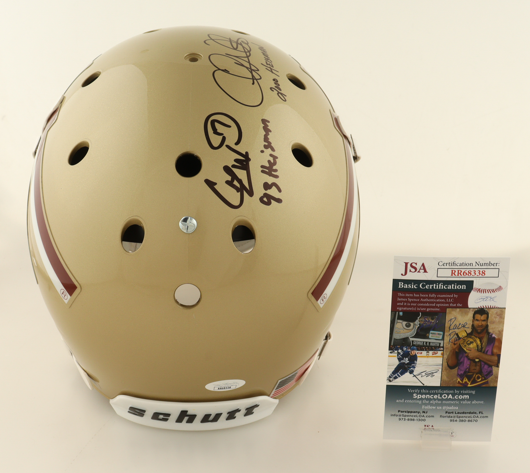 Jameis Winston, Chris Weinke, & Charlie Ward Signed Florida State Seminoles Full-Size Helmet Inscribed "93 Heisman", & "2000 Heisman" (JSA) at PristineAuction.com Jameis Winston, Chris Weinke, & Charlie Ward Signed Florida State Seminoles Full-Size Helmet Inscribed "93 Heisman", & "2000 Heisman" (JSA) at PristineAuction.com