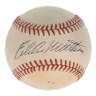 Eddie Mathews Signed ONL Baseball (JSA) at PristineAuction.com Eddie Mathews Signed ONL Baseball (JSA) at PristineAuction.com