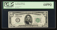 1928-A U.S. $5 Federal Reserve Note, Chicago - Fr. 1951-G - Signed: Woods / Mellon (PCGS Very Choice New 64 PPQ) at PristineAuction.com