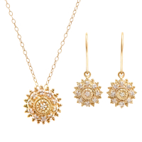 0.29 CTW Natural Diamonds 18K Gold Plated Designer Earring & Necklace Set | Estimated Retail Value: $1,899 (AMG) at PristineAuction.com