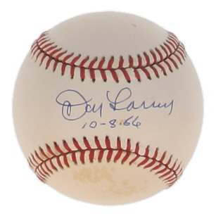 Don Larsen Signed OAL Baseball Inscribed "10-8-56" (JSA) at PristineAuction.com Don Larsen Signed OAL Baseball Inscribed "10-8-56" (JSA) at PristineAuction.com