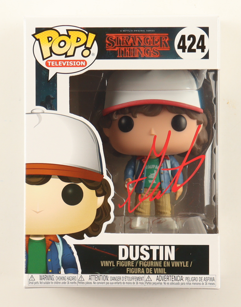 Gaten Matarazzo Signed "Stranger Things" #424 Dustin Funko Pop! Vinyl Figure (JSA) at PristineAuction.com Gaten Matarazzo Signed "Stranger Things" #424 Dustin Funko Pop! Vinyl Figure (JSA) at PristineAuction.com