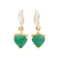 1.77 CTW Natural Diamonds & Emeralds 18K Gold Plated Designer Earrings  | Estimated Retail Value: $1,359 (AMG) at PristineAuction.com