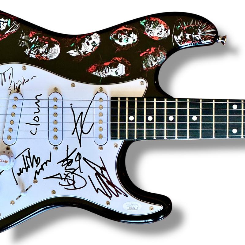 "Slipknot" Custom Stratocaster Guitar Band-Signed By (8) with Corey Taylor, Shawn Crahan, Mick Thomson (JSA) at PristineAuction.com "Slipknot" Custom Stratocaster Guitar Band-Signed By (8) with Corey Taylor, Shawn Crahan, Mick Thomson (JSA) at PristineAuction.com