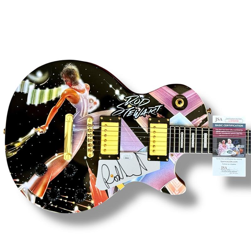 Rod Stewart Signed "Crossing the Atlantic" Custom Les Paul Guitar (JSA) at PristineAuction.com Rod Stewart Signed "Crossing the Atlantic" Custom Les Paul Guitar (JSA) at PristineAuction.com