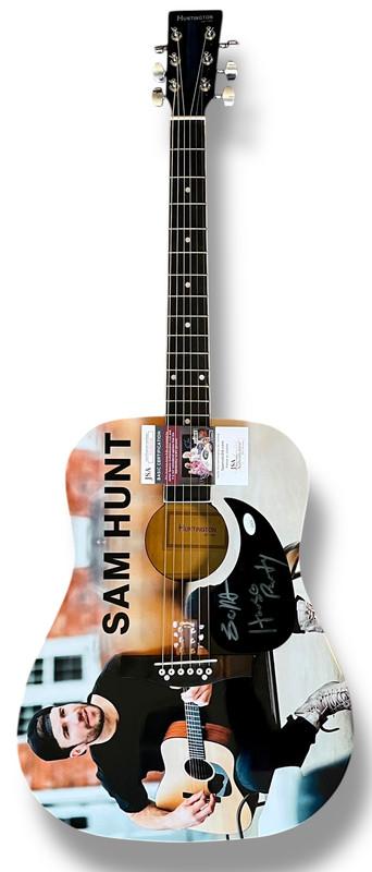 Sam Hunt Signed Custom Huntington Acoustic Guitar Inscribed "House Party" (JSA) at PristineAuction.com Sam Hunt Signed Custom Huntington Acoustic Guitar Inscribed "House Party" (JSA) at PristineAuction.com