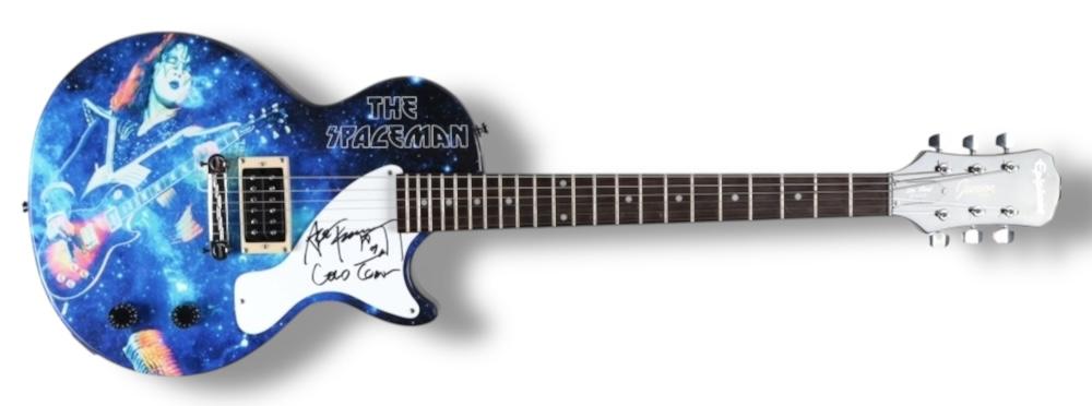Ace Frehley Signed "Kiss: The Spaceman" Custom Epiohone Les Paul Junior Guitar Inscribed "Cold Gin" (JSA) at PristineAuction.com Ace Frehley Signed "Kiss: The Spaceman" Custom Epiohone Les Paul Junior Guitar Inscribed "Cold Gin" (JSA) at PristineAuction.com