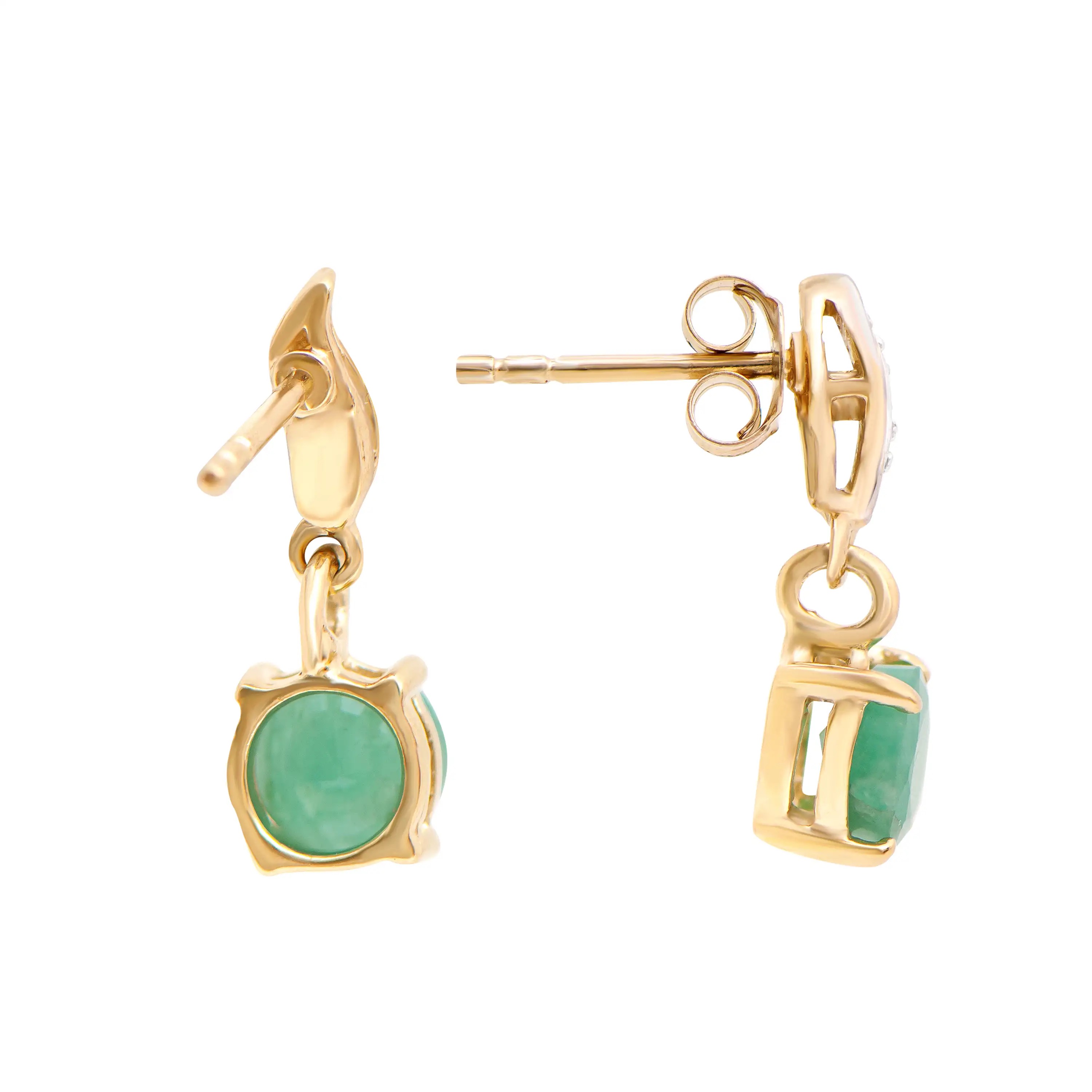 1.47 CTW Natural Diamonds & Emeralds 18K Gold Plated Designer Earrings | Estimated Retail Value: $1,359 (AMG) at PristineAuction.com 1.47 CTW Natural Diamonds & Emeralds 18K Gold Plated Designer Earrings | Estimated Retail Value: $1,359 (AMG) at PristineAuction.com