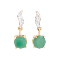 1.47 CTW Natural Diamonds & Emeralds 18K Gold Plated Designer Earrings | Estimated Retail Value: $1,359 (AMG) at PristineAuction.com