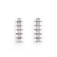 0.11 CTW Natural Diamonds Rhodium Plated Designer Earrings | Estimated Retail Value: $1,249 (AMG) at PristineAuction.com