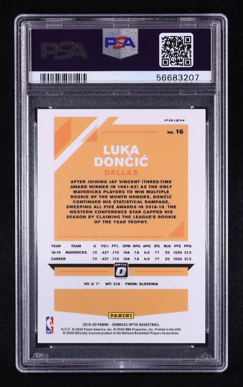 Luka Doncic 2019-20 Donruss Optic Fast Break Holo #16 (PSA 9) at PristineAuction.com Luka Doncic 2019-20 Donruss Optic Fast Break Holo #16 (PSA 9) at PristineAuction.com