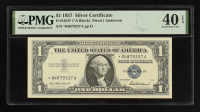 1957 U.S. $1 Silver Certificate "Star" Note - Fr. 1619* (*A Block) Signed: Priest / Anderson (PMG Extremely Fine 40 EPQ) at PristineAuction.com