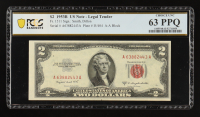 1953-B U.S. $2 Legal Tender Note, Red Seal - Fr. 1511 (AA Block) Signed: Smith / Dillon (PCGS Choice Unc 63 PPQ) at PristineAuction.com