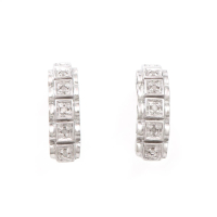 0.10 CTW Natural Diamonds Rhodium Plated Designer Earrings | Estimated Retail Value: $1,249 (AMG) at PristineAuction.com