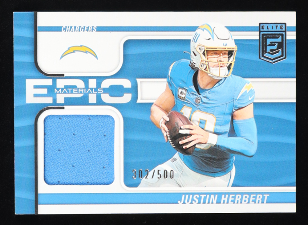 Justin Herbert 2024 Elite Epic Materials #6 #302/500 at PristineAuction.com Justin Herbert 2024 Elite Epic Materials #6 #302/500 at PristineAuction.com