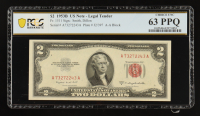 1953-B U.S. $2 Legal Tender Note, Red Seal - Fr. 1511 (AA Block) Signed: Smith / Dillon (PCGS Choice Unc 63 PPQ) at PristineAuction.com