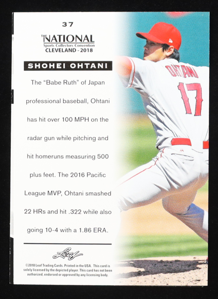 Shohei Ohtani 2018 Leaf Ohtani Limited Edition #LE01 RC at PristineAuction.com Shohei Ohtani 2018 Leaf Ohtani Limited Edition #LE01 RC at PristineAuction.com