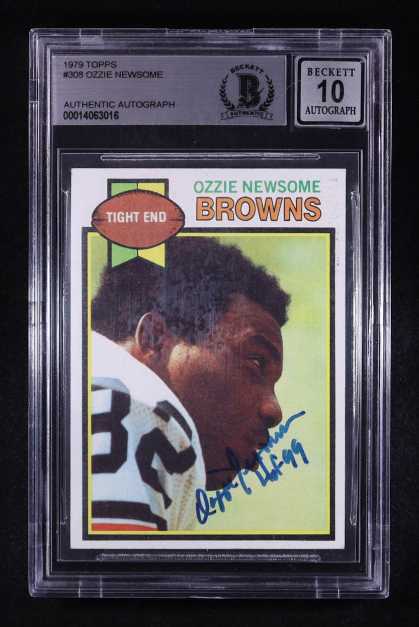 Ozzie Newsome 1979 Topps #308 RC (Beckett Auto 10) at PristineAuction.com Ozzie Newsome 1979 Topps #308 RC (Beckett Auto 10) at PristineAuction.com