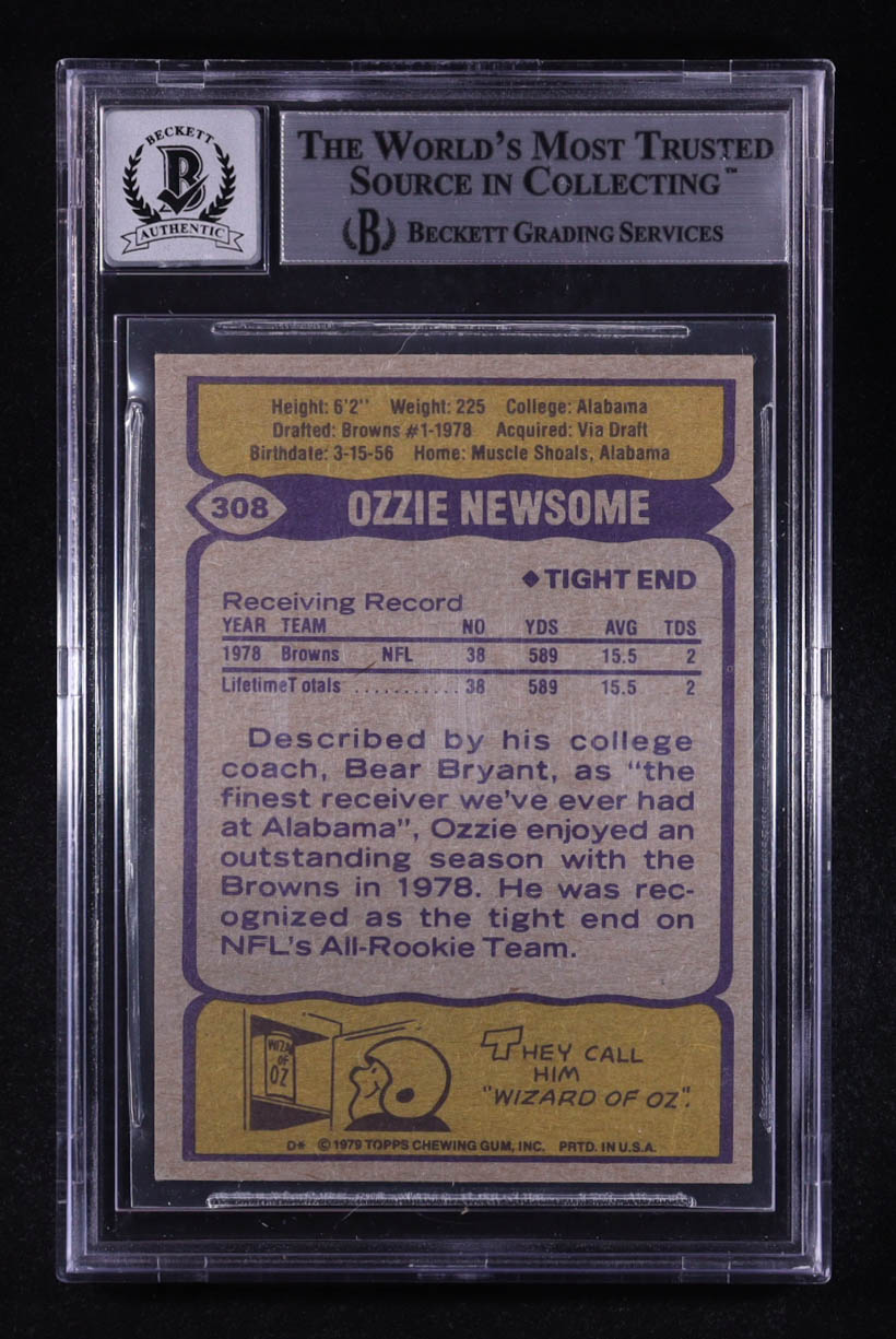 Ozzie Newsome 1979 Topps #308 RC (Beckett Auto 10) at PristineAuction.com Ozzie Newsome 1979 Topps #308 RC (Beckett Auto 10) at PristineAuction.com