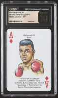 Muhammad Ali 2005 Hero Decks Black America Ace of Diamonds Playing Card (CGC 10 | Pristine Black Label) at PristineAuction.com