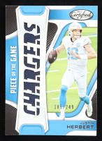 Justin Herbert 2021 Certified Piece of the Game #18 #185/249 at PristineAuction.com