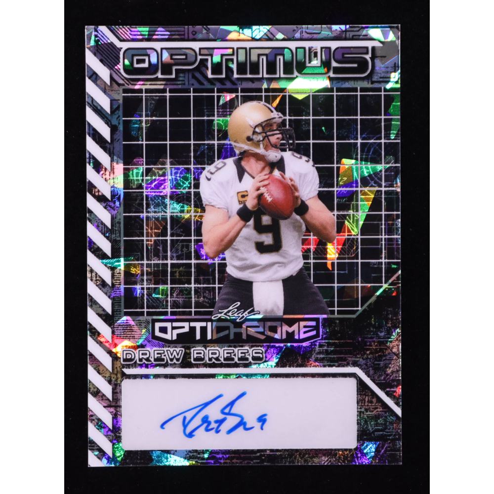 Drew Brees 2025 Leaf OptiChrome Optimus Crystal Silver #OADB1 #08/10 at PristineAuction.com