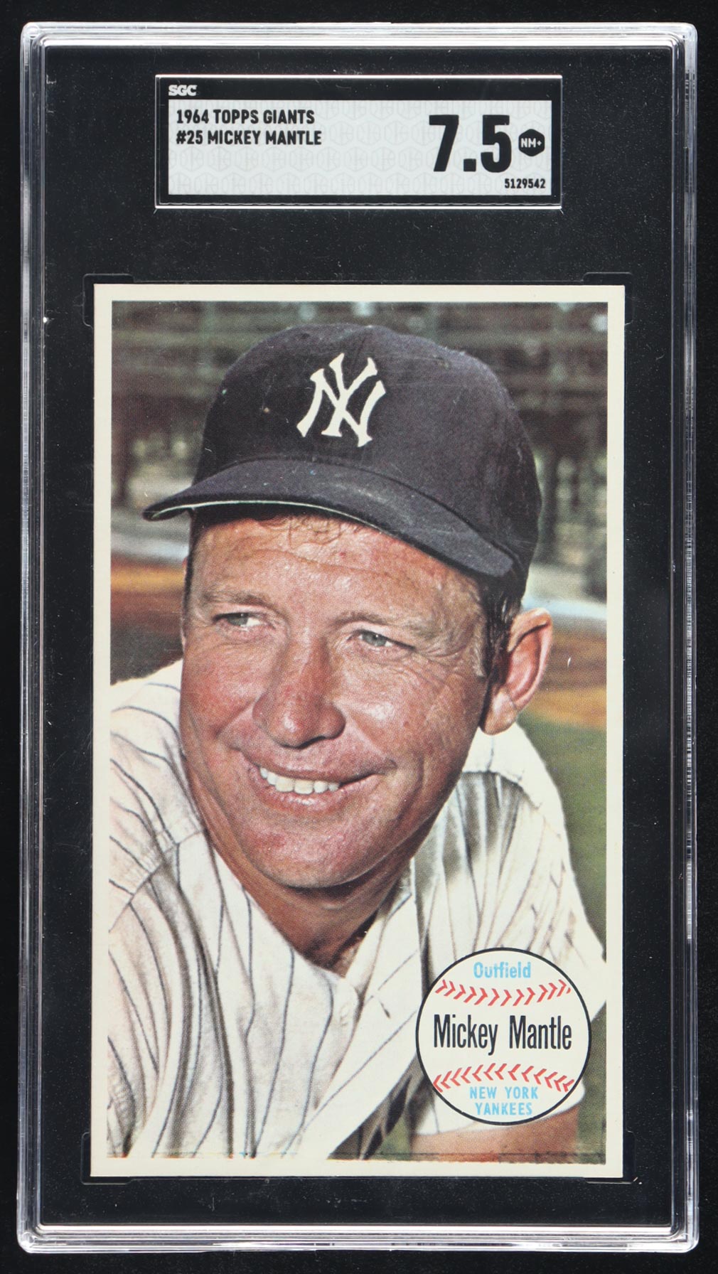 Mickey Mantle 1964 Topps Giants Jumbo #25 (SGC 7.5) at PristineAuction.com Mickey Mantle 1964 Topps Giants Jumbo #25 (SGC 7.5) at PristineAuction.com