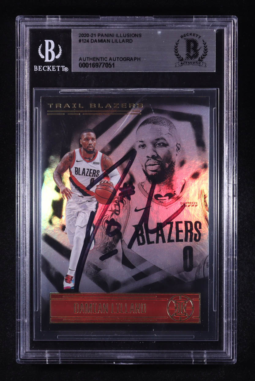 Damian Lillard Signed 2020-21 Panini Illusions #124 (Beckett) at PristineAuction.com Damian Lillard Signed 2020-21 Panini Illusions #124 (Beckett) at PristineAuction.com