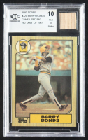 Barry Bonds 1987 Topps #320 RC With Game-Used Bat Relic #468/1987 (BCCG 10) at PristineAuction.com