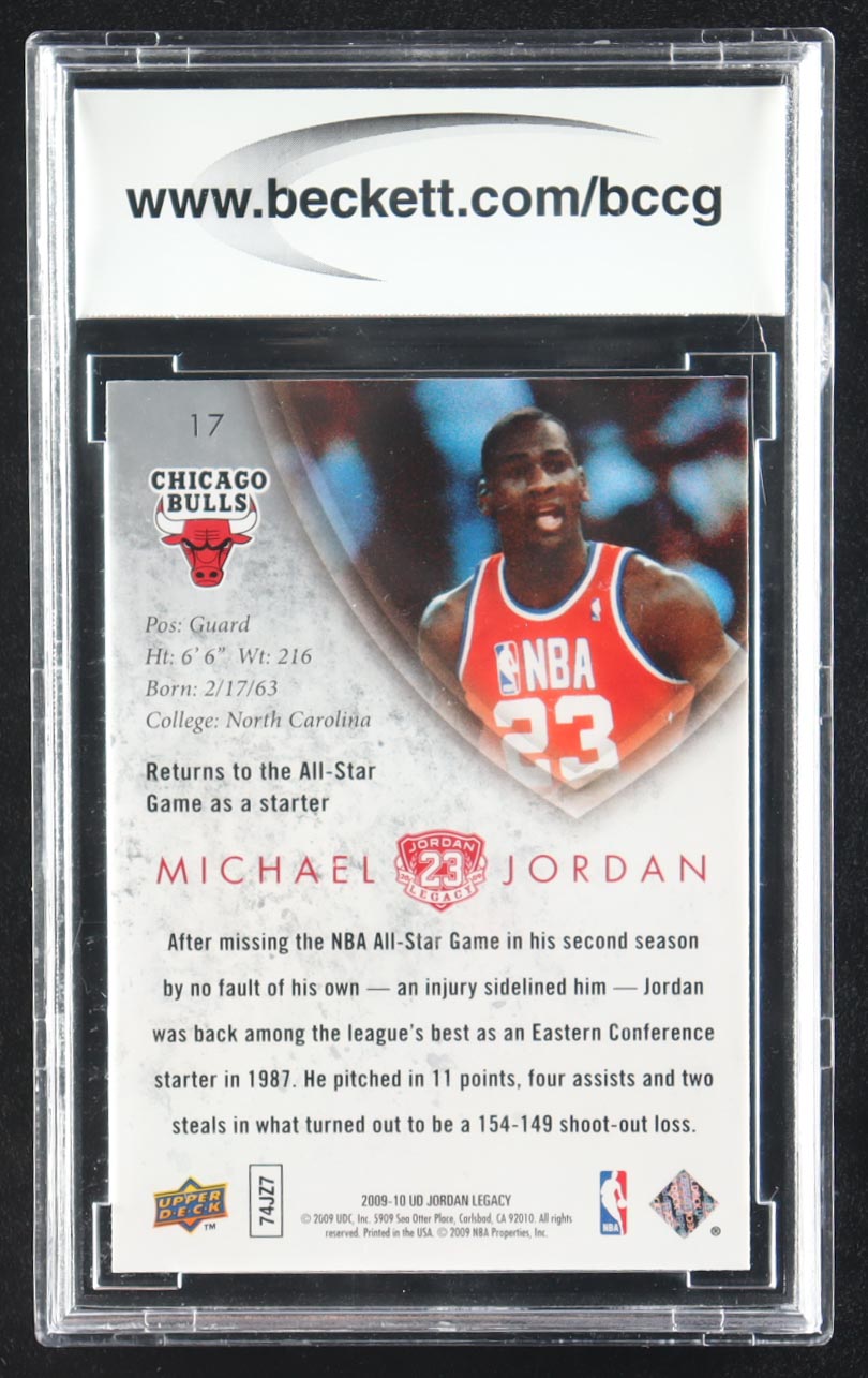 Michael Jordan 2009-10 Upper Deck Michael Jordan Legacy Collection Gold #17 (BCCG 10) at PristineAuction.com Michael Jordan 2009-10 Upper Deck Michael Jordan Legacy Collection Gold #17 (BCCG 10) at PristineAuction.com