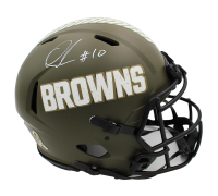 Quinshon Judkins Signed Browns Full-Size Authentic On-Field Salute to Service Alternate Speed Helmet (Beckett) at PristineAuction.com