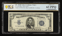 1934-D U.S. $5 Silver Certificate "Wide I" - Fr. 1654 (TA Block) Signed: Clark / Snyder (PCGS Choice Unc 63 PPQ) at PristineAuction.com