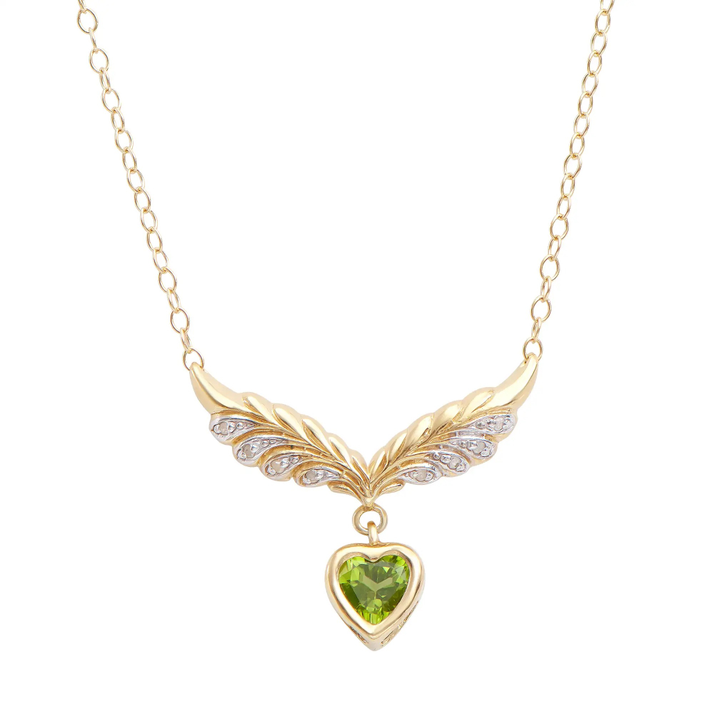 1.07 CTW Natural Diamonds & Peridot 18K Gold Plated Designer Necklace | Estimated Retail Value: $1,749 (AMG) at PristineAuction.com