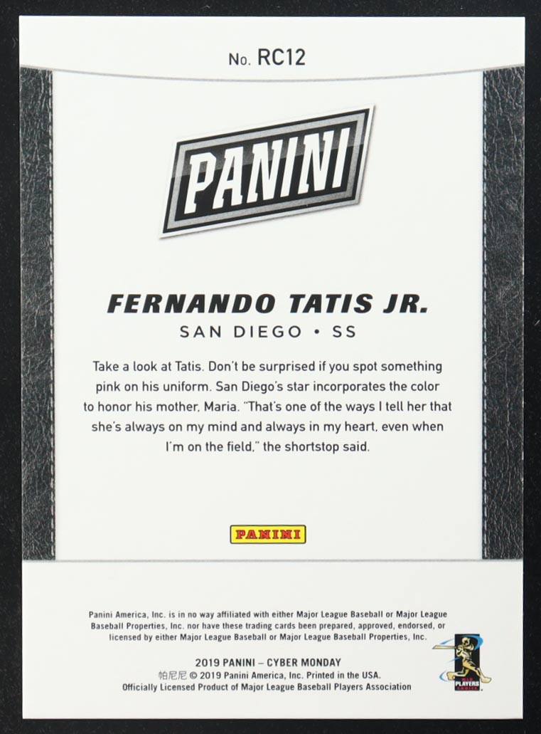 Fernando Tatis Jr. 2019 Panini Cyber Monday #RC12 RC at PristineAuction.com Fernando Tatis Jr. 2019 Panini Cyber Monday #RC12 RC at PristineAuction.com