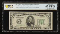 1934-A U.S. $5 Federal Reserve Note, Chicago - Fr. 1957-G (GA Block) Signed: Julian / Morgenthau (PCGS Choice Unc 63 PPQ) at PristineAuction.com