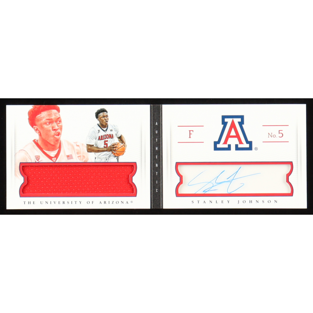 Stanley Johnson Signed 2015-16 Panini National Treasures Combo Player Materials Booklet #55 RC #24/99 at PristineAuction.com