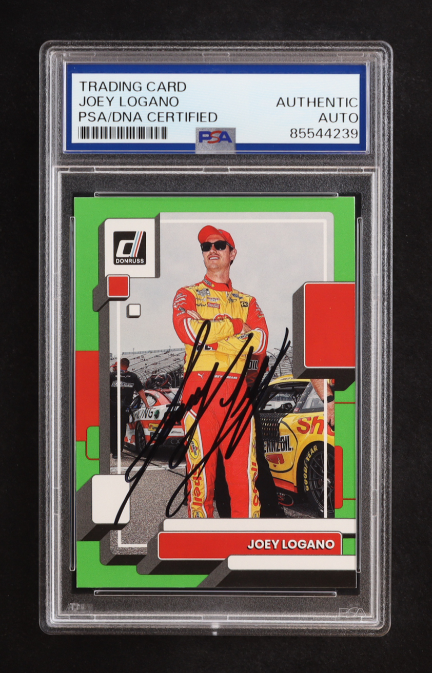 Joey Logano Signed 2023 Donruss Lime Green #44 (PSA) at PristineAuction.com Joey Logano Signed 2023 Donruss Lime Green #44 (PSA) at PristineAuction.com