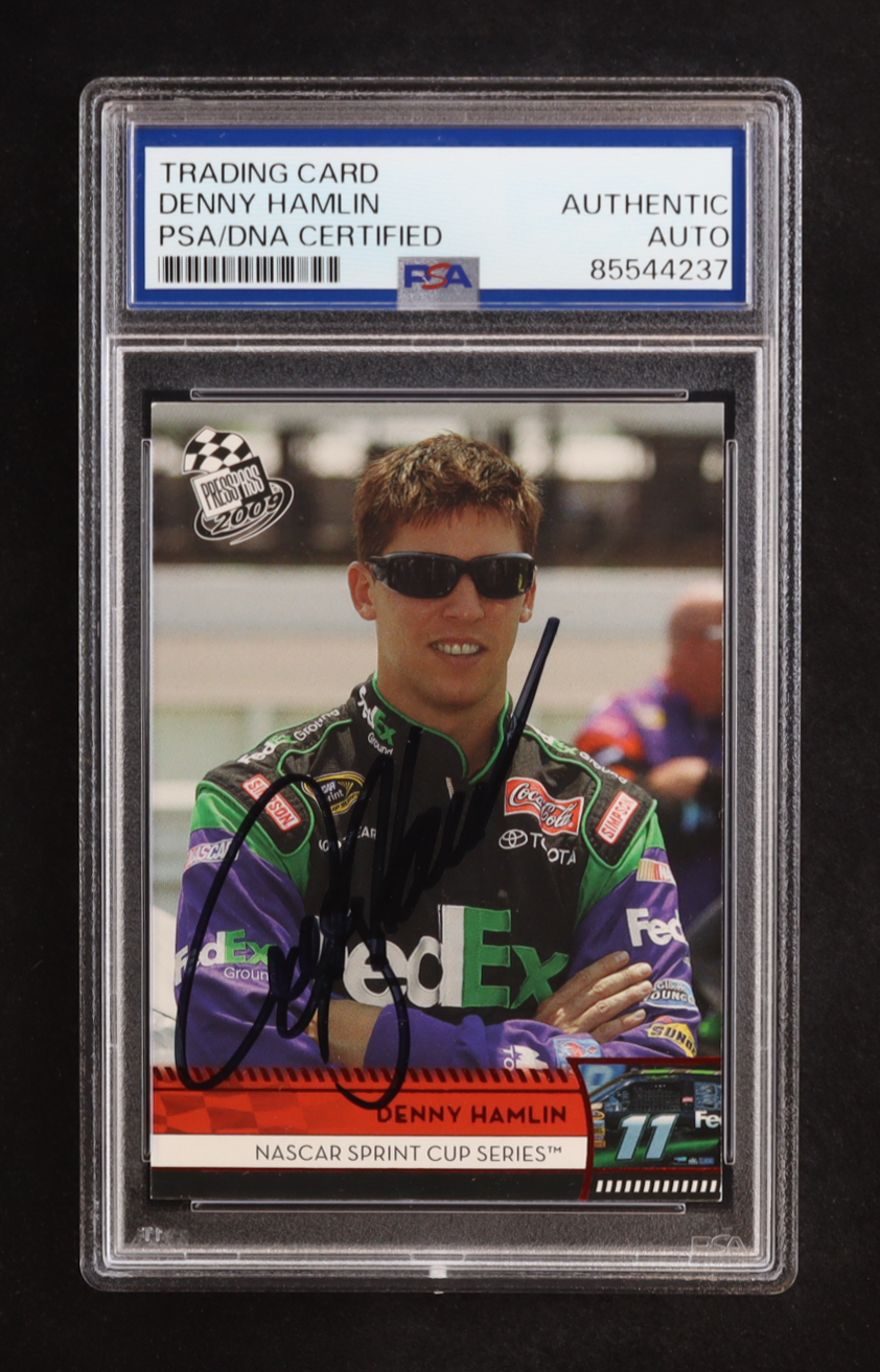 Denny Hamlin Signed 2009 Press Pass Red #6 (PSA) at PristineAuction.com Denny Hamlin Signed 2009 Press Pass Red #6 (PSA) at PristineAuction.com