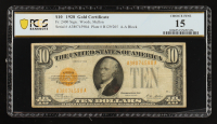 1928 U.S. $10 Gold Certificate - Fr. 2400 (AA Block) Signed: Woods / Mellon (PCGS Choice Fine 15) at PristineAuction.com