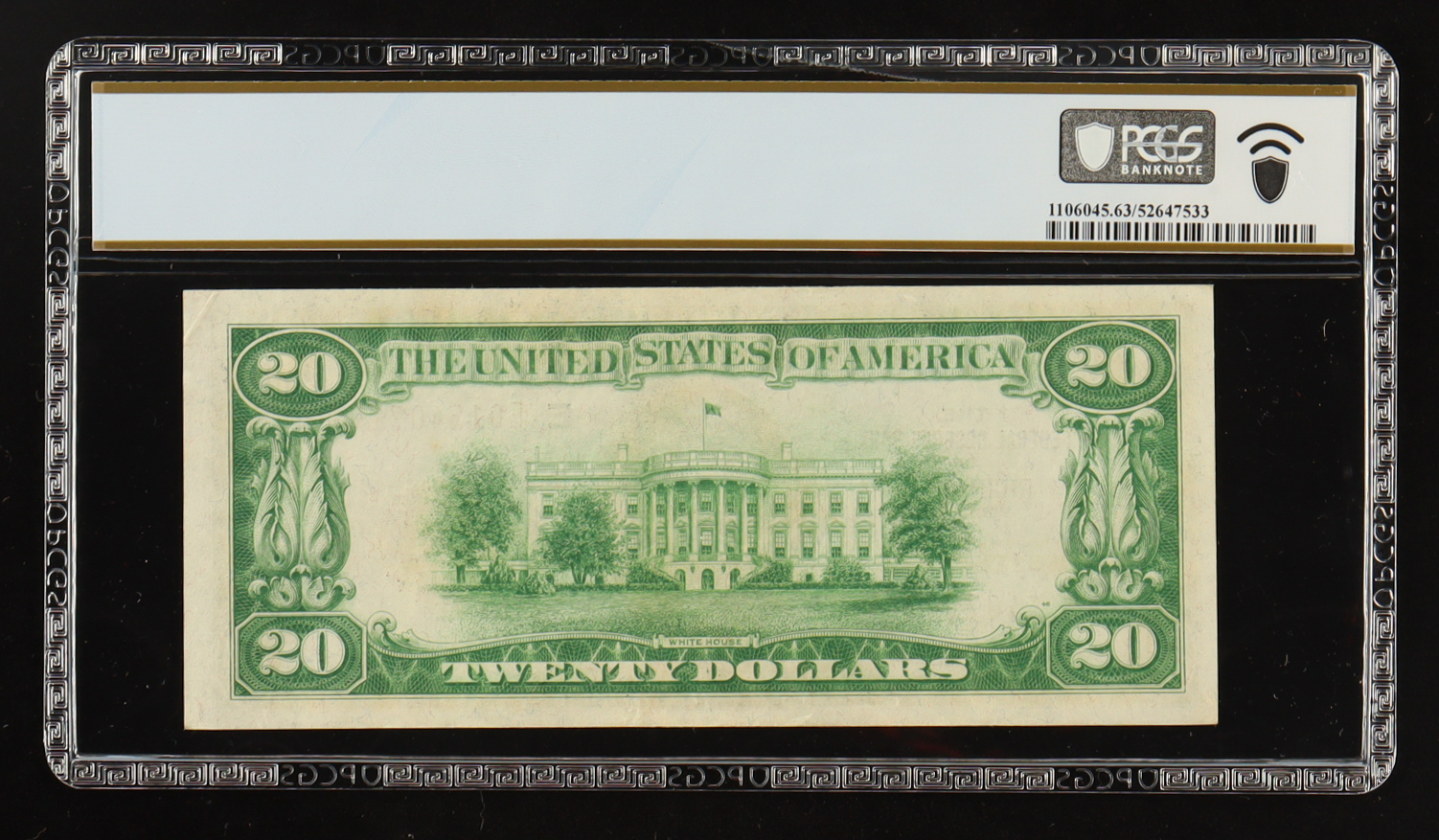 1929 U.S. $20 National Currency Note, Richmond - Fr. 1870-E Signed: Jones / Woods / Keesee / Seay (PCGS Choice Unc 63) at PristineAuction.com 1929 U.S. $20 National Currency Note, Richmond - Fr. 1870-E Signed: Jones / Woods / Keesee / Seay (PCGS Choice Unc 63) at PristineAuction.com