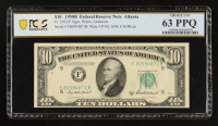 1950-B U.S $10 Federal Reserve Note, Atlanta - Fr. 2012-F (FB Block) Signed: Priest / Anderson (PCGS Choice Unc 63 PPQ) at PristineAuction.com