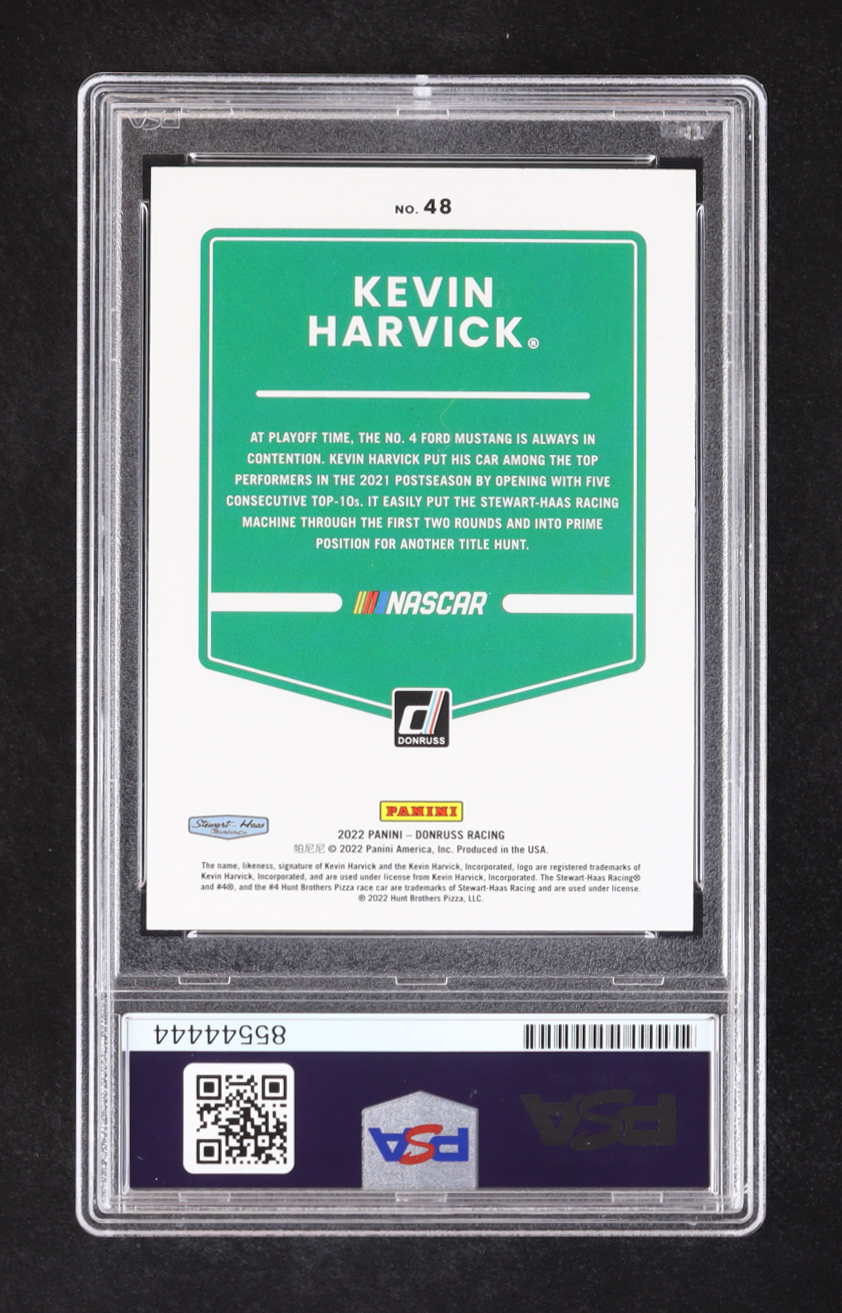 Kevin Harvick Signed 2022 Donruss CAR #48 (PSA) at PristineAuction.com Kevin Harvick Signed 2022 Donruss CAR #48 (PSA) at PristineAuction.com