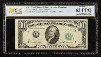 1950-B U.S $10 Federal Reserve Note, Cleveland - Fr. 2012-D (DB Block) Signed: Priest / Anderson (PCGS Choice Unc 63 PPQ) at PristineAuction.com