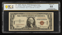 1935-A U.S. $1 Hawaii Silver Certificate - WWII Emergency Issue - Fr. 2300 (SC Block) Signed: Julian / Morgenthau (PCGS About Unc 55) at PristineAuction.com
